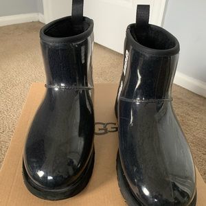 Clear black Uggs in box. Great condition. Size 9